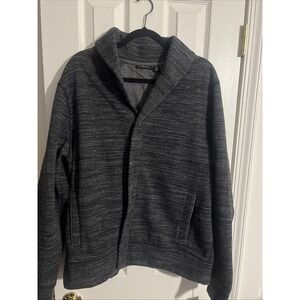 Marc Anthony Slim Fit Long Sleeve Sweater Jacket Shawl Collar Button Men XL Gray